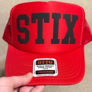 OTTO Red Trucker Hat with Black STIX